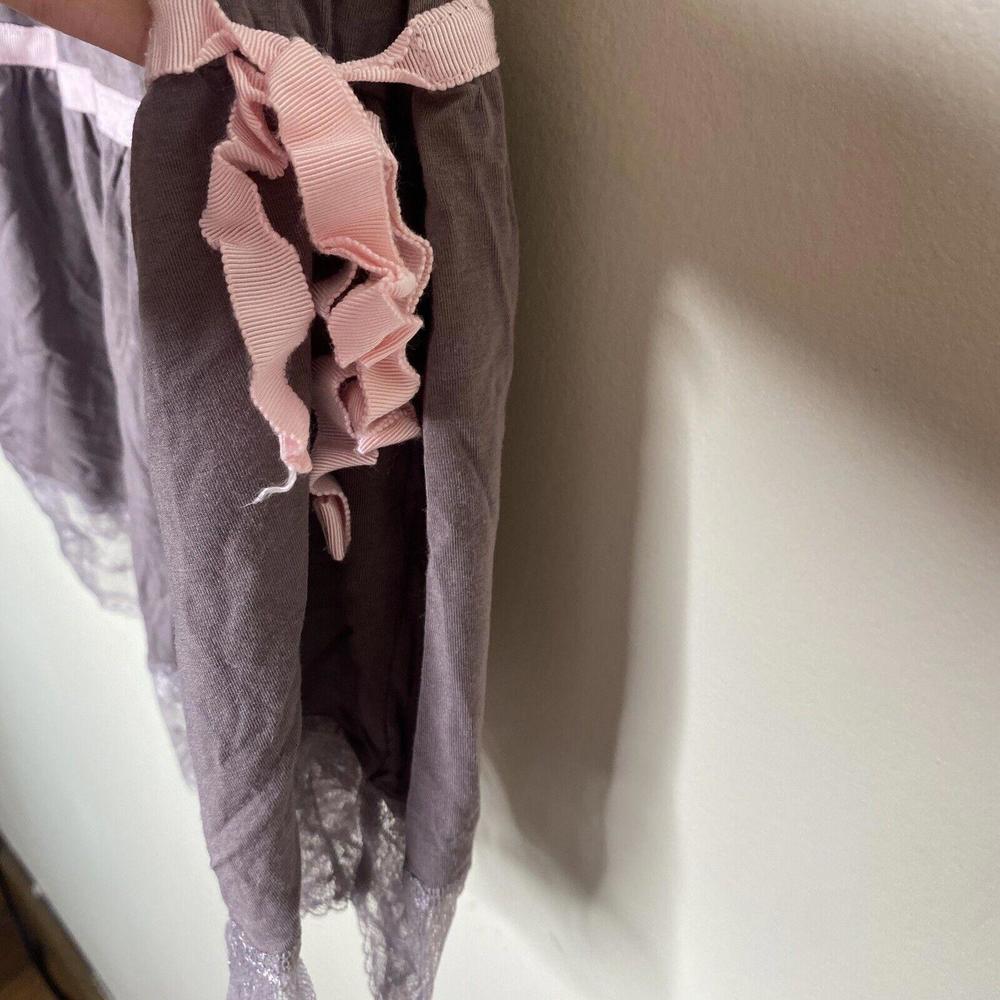 Victorias Secret Y2k Mauve Lace Pink Tie Mini Dress Lingerie Slip Size XS Ballet - Picture 6 of 12